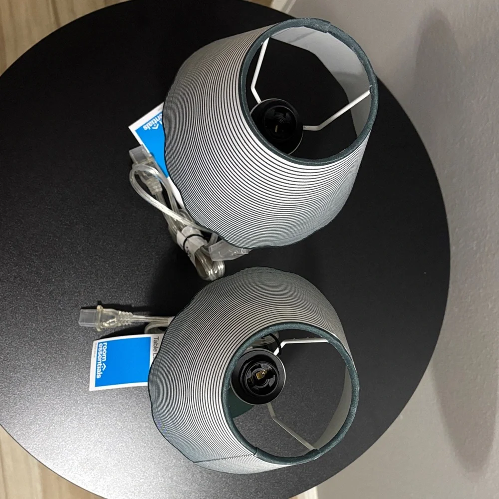 Room Essentials Striped Black and White Party Lamps